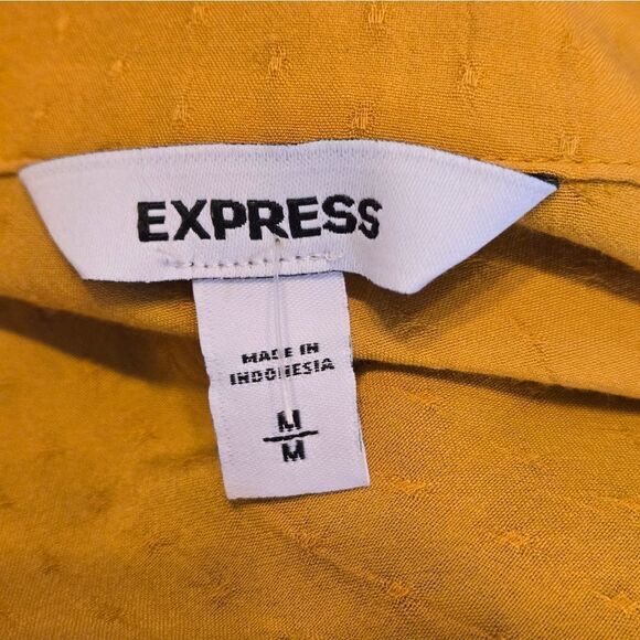 Express Golden Yellow Peasant Top Shirt - Picture 6 of 7